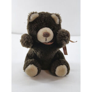 Vintage 1982 America Wego 7" Pudgy Bear Bow‎ Tie Teddy Stuffed Animal Plush